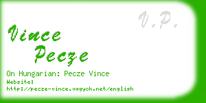 vince pecze business card